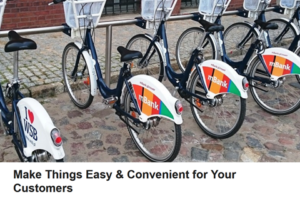 Row of rental bicycles