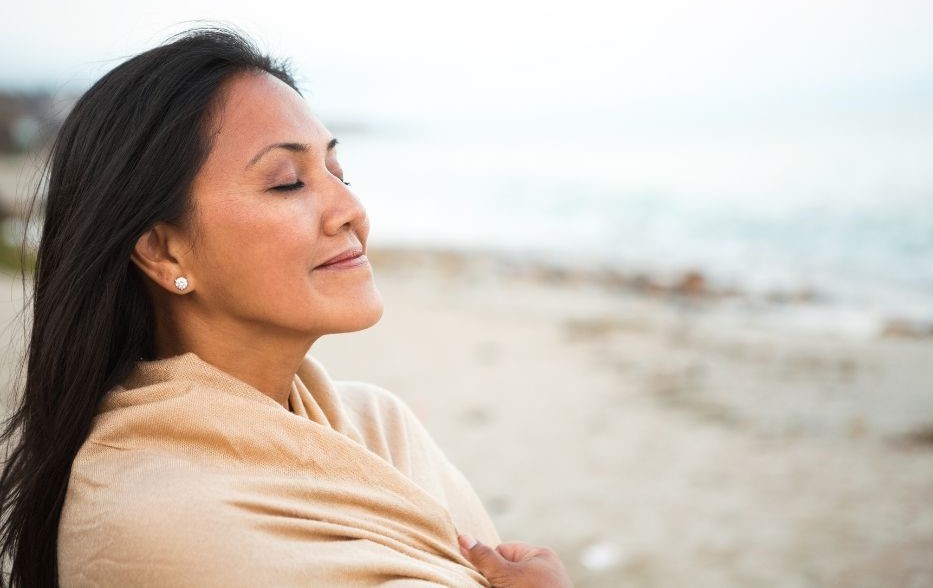 Woman looking peaceful and calm